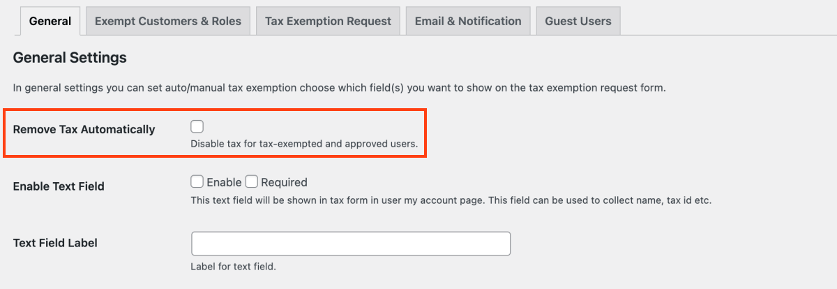 7 – Enabling the “Remove Tax Automatically” setting