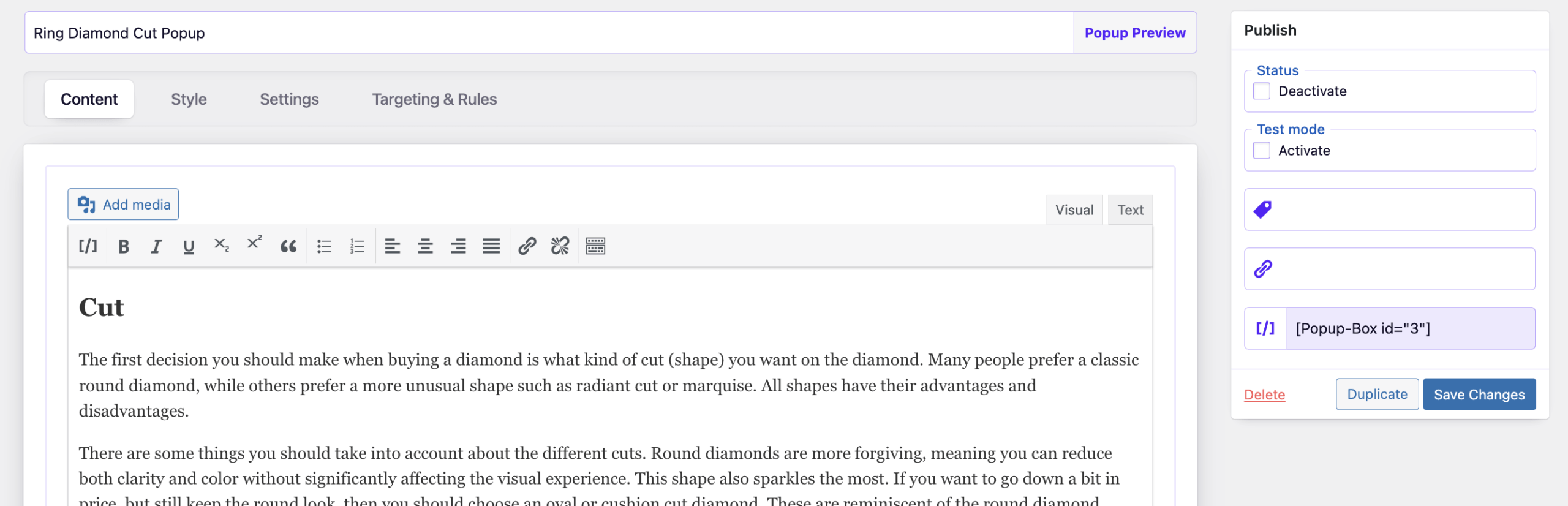 Using the Popup Box plugin to create a popup