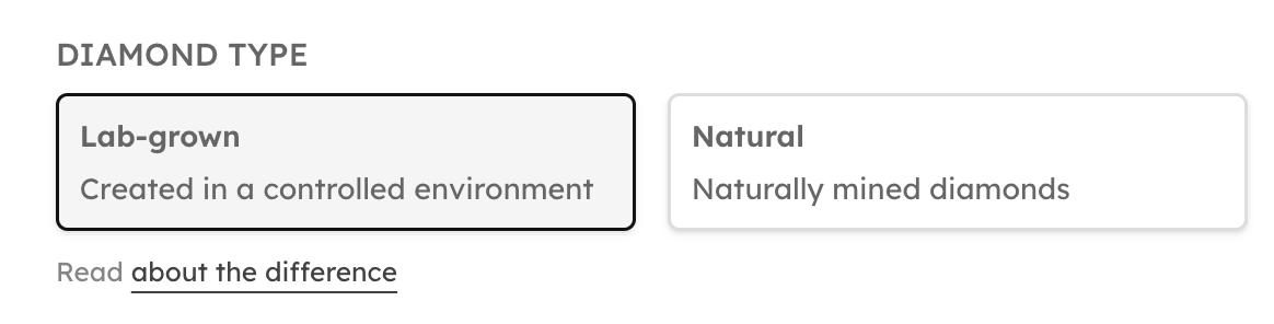 Custom ring product in WooCommerce with "diamond type" option
