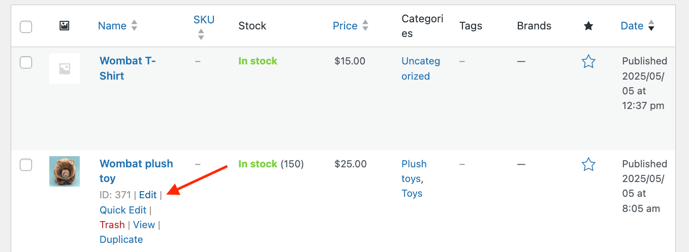 2 – Editing a single product in WooCommerce