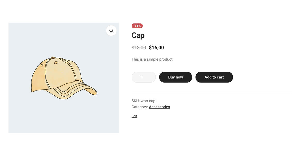 3 – Example of “Buy now” buttons on the product page
