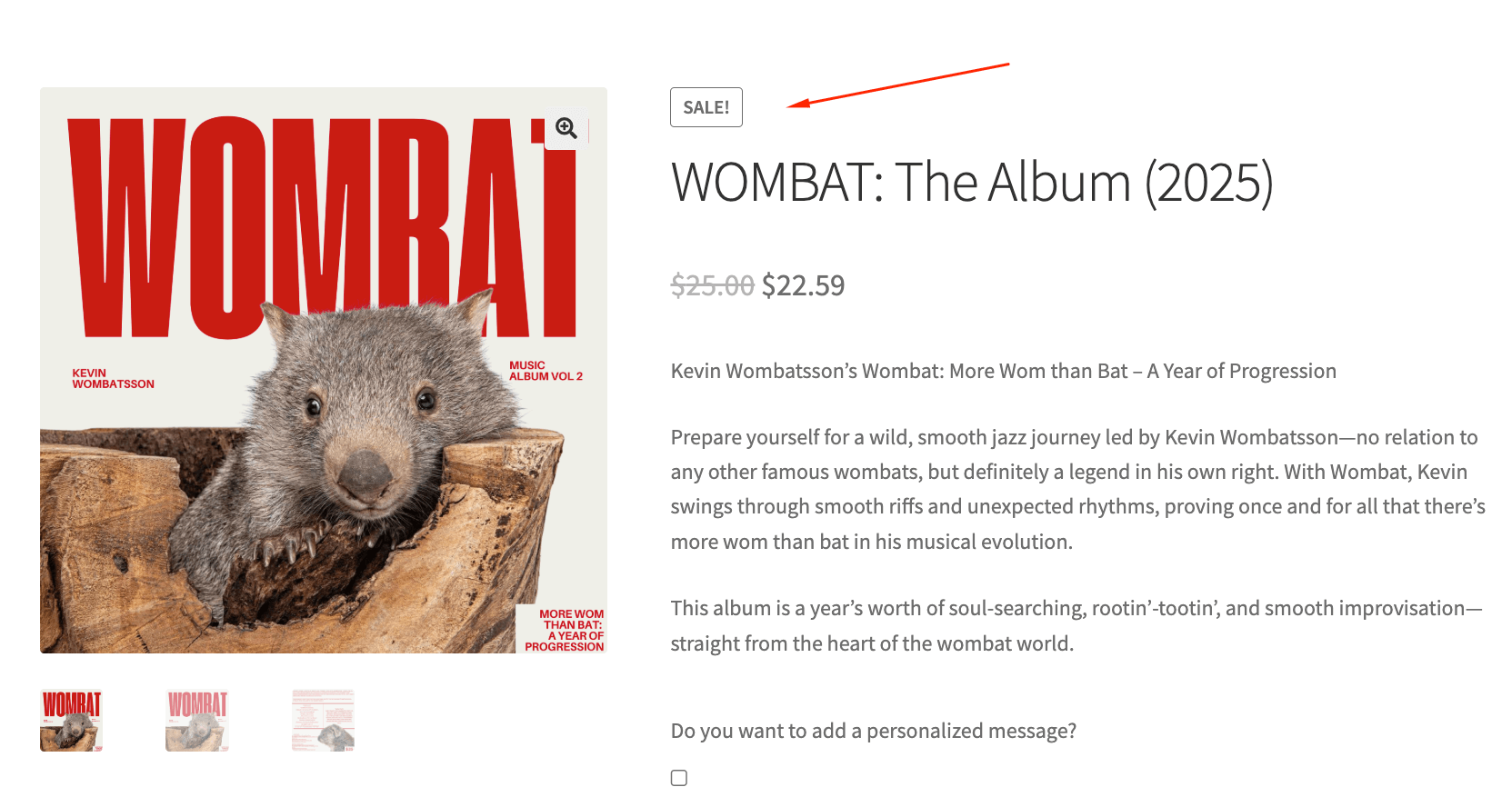 Default WooCommerce sale badge