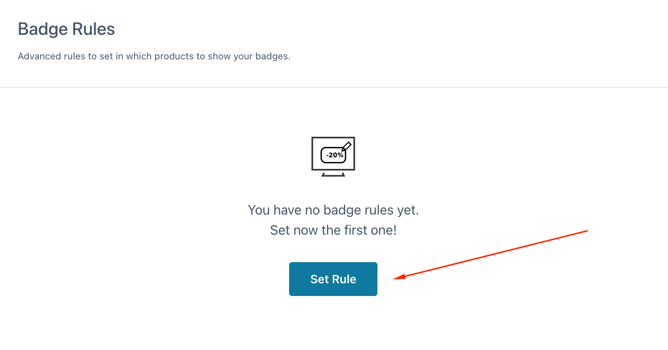 Setting a new badge rule