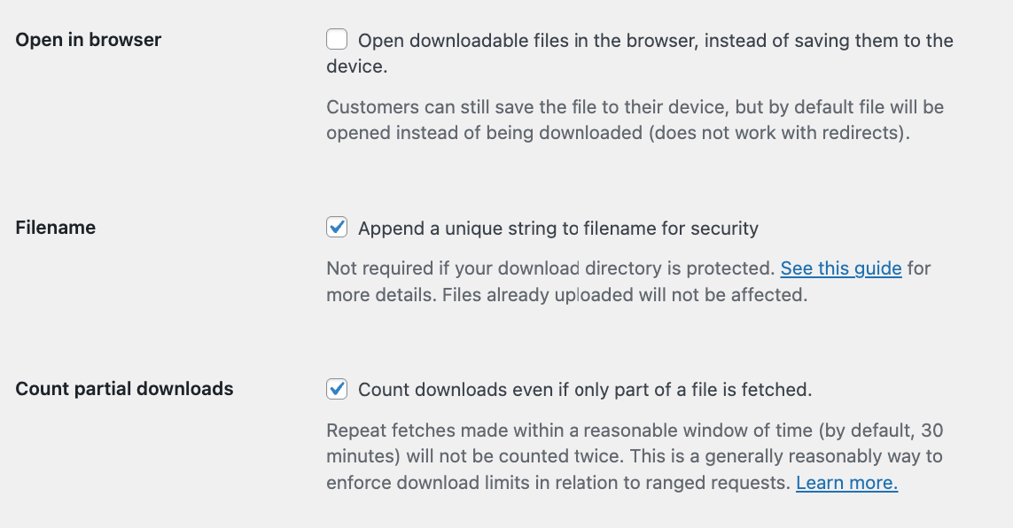 6 – Additional settings for downloadable products 
