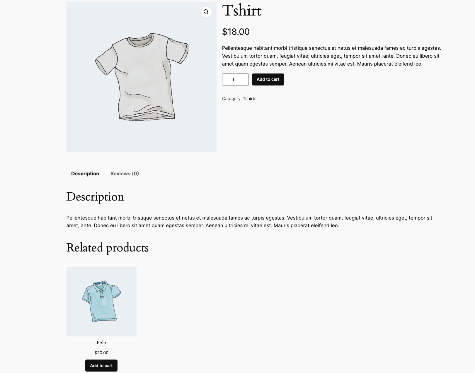 Related products section in default WooCommerce