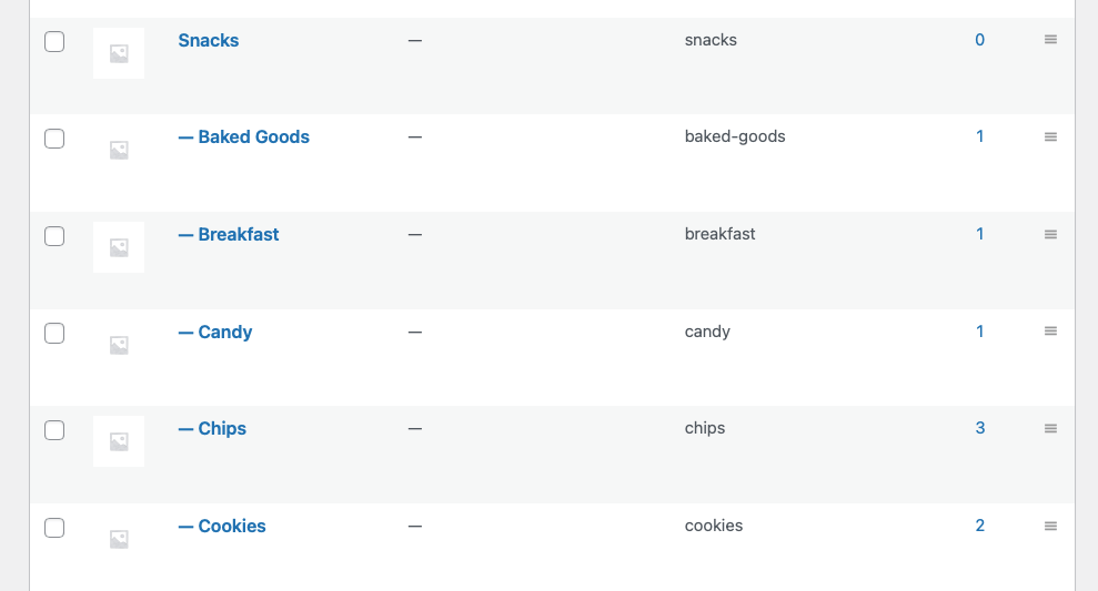 WooCommerce product categories