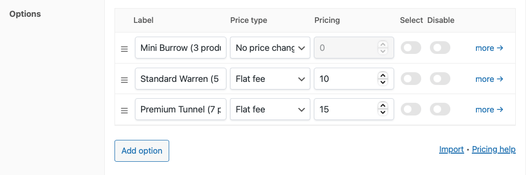 Adding the fees for different box tiers