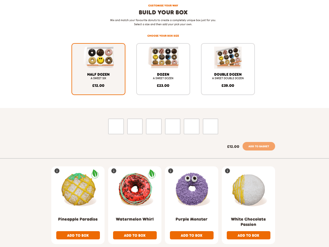 Dunkin Donuts custom donut box