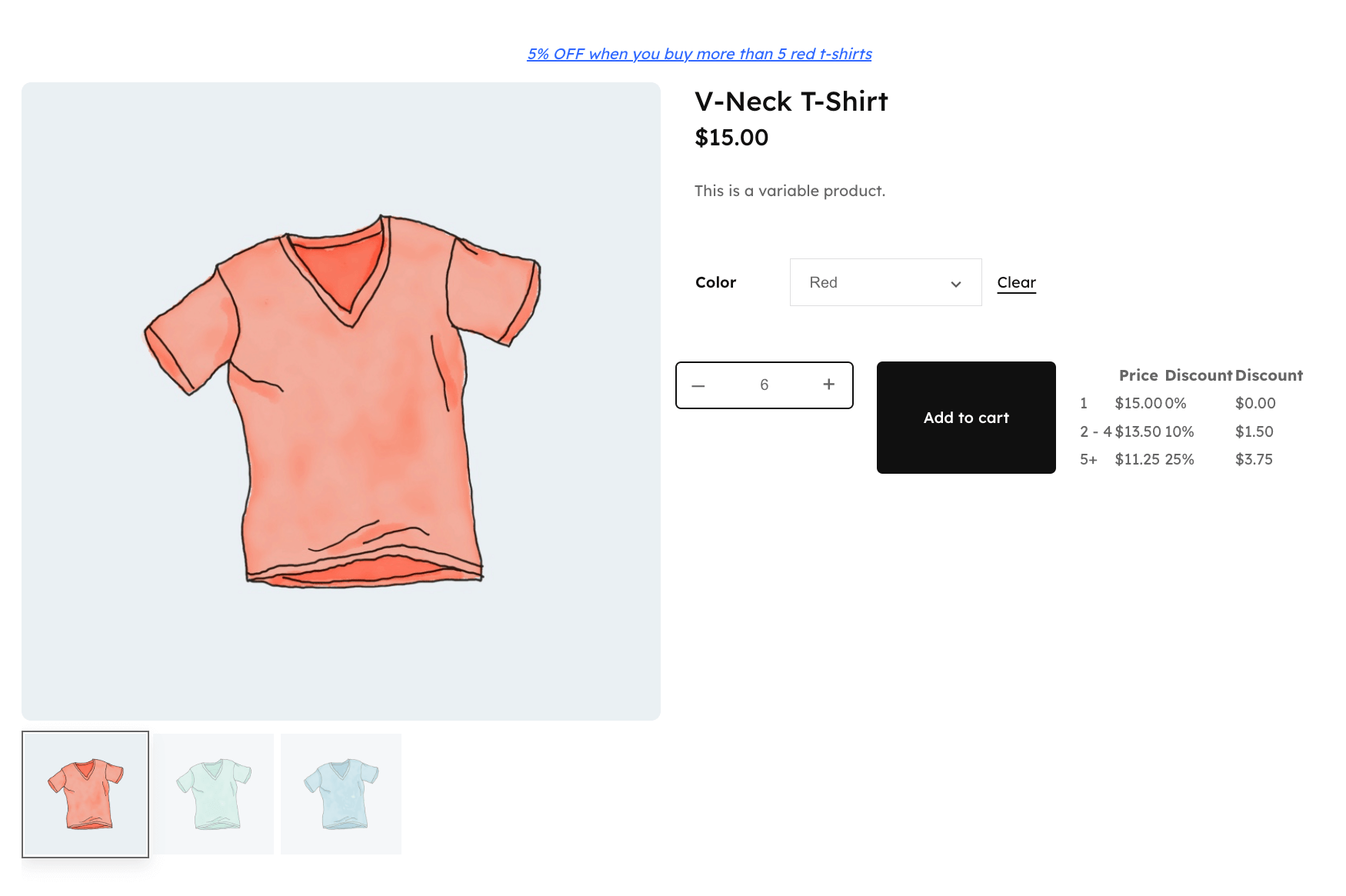 Tiered discount front end