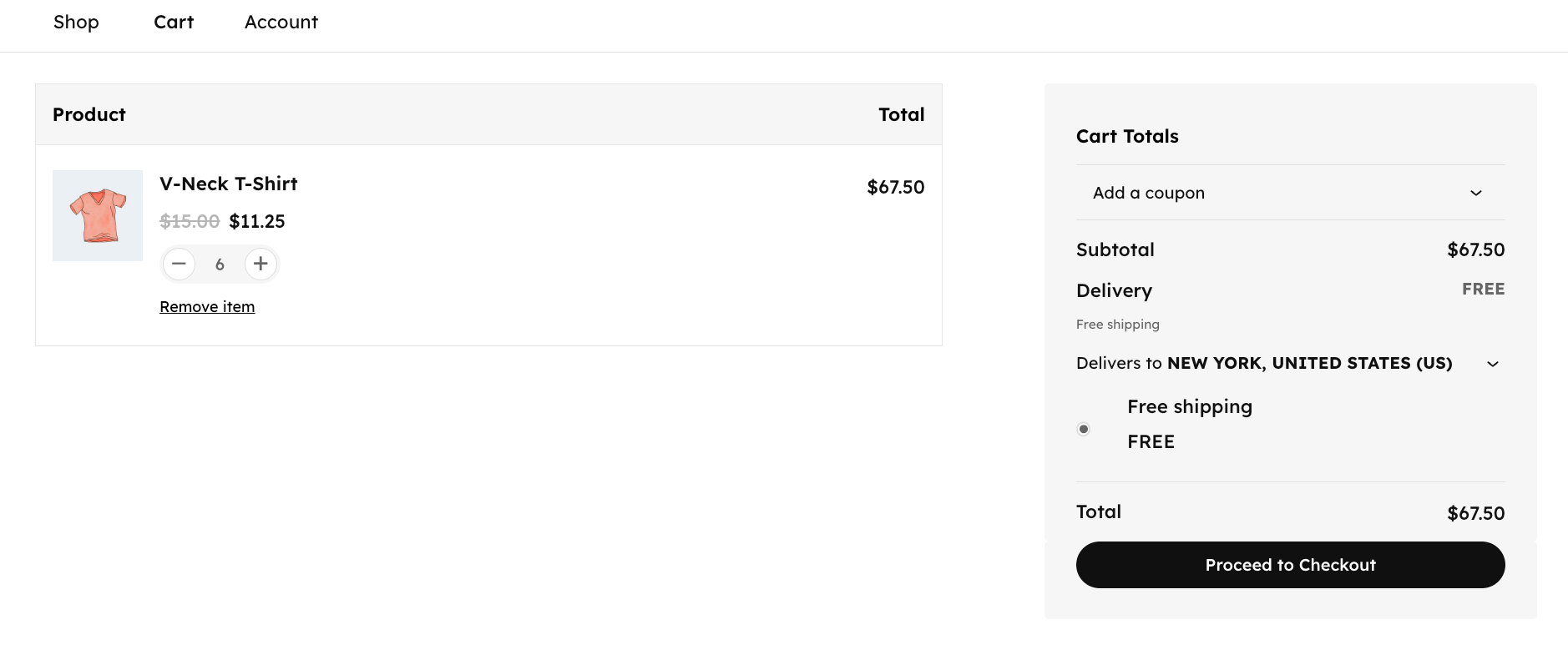 Tiered discount cart front end