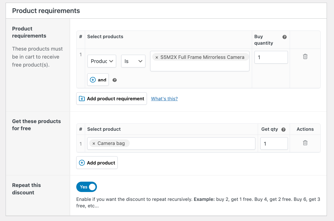 Example BOGO offer rule with WooCommerce Discounts