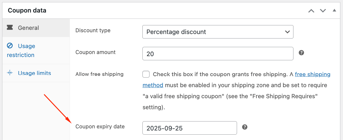 Adding a coupon discount expiration date