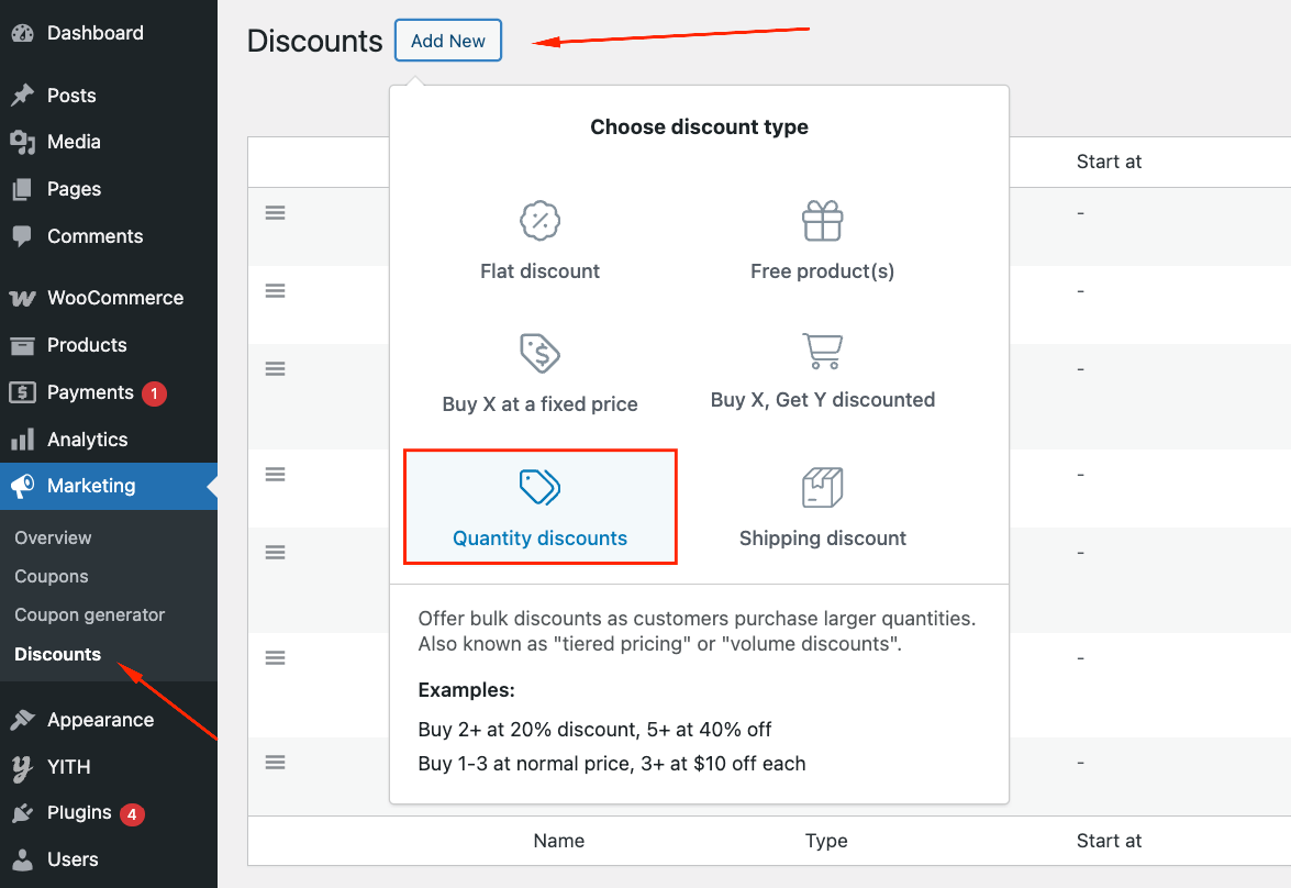 Add new tiered discount