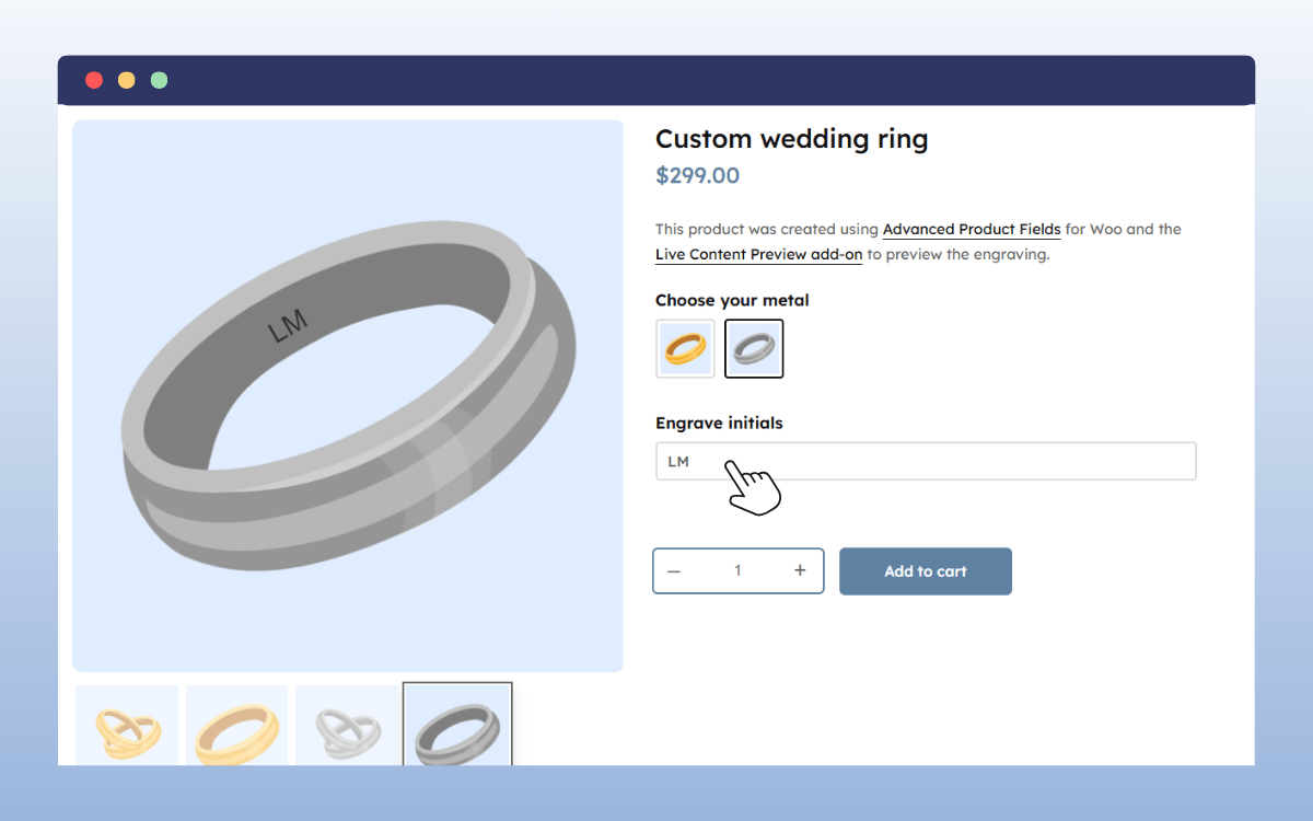 engrave ring product customization
