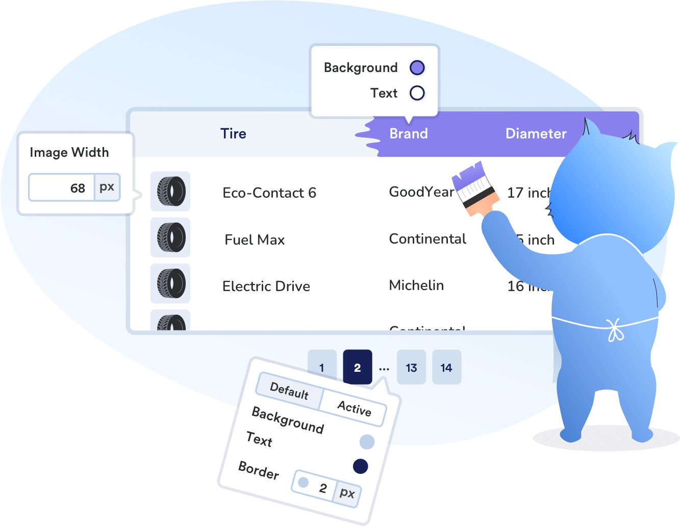 woocommerce product tables design settings