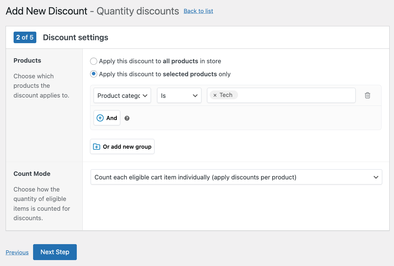 Making a quantity discount apply to a specific product category