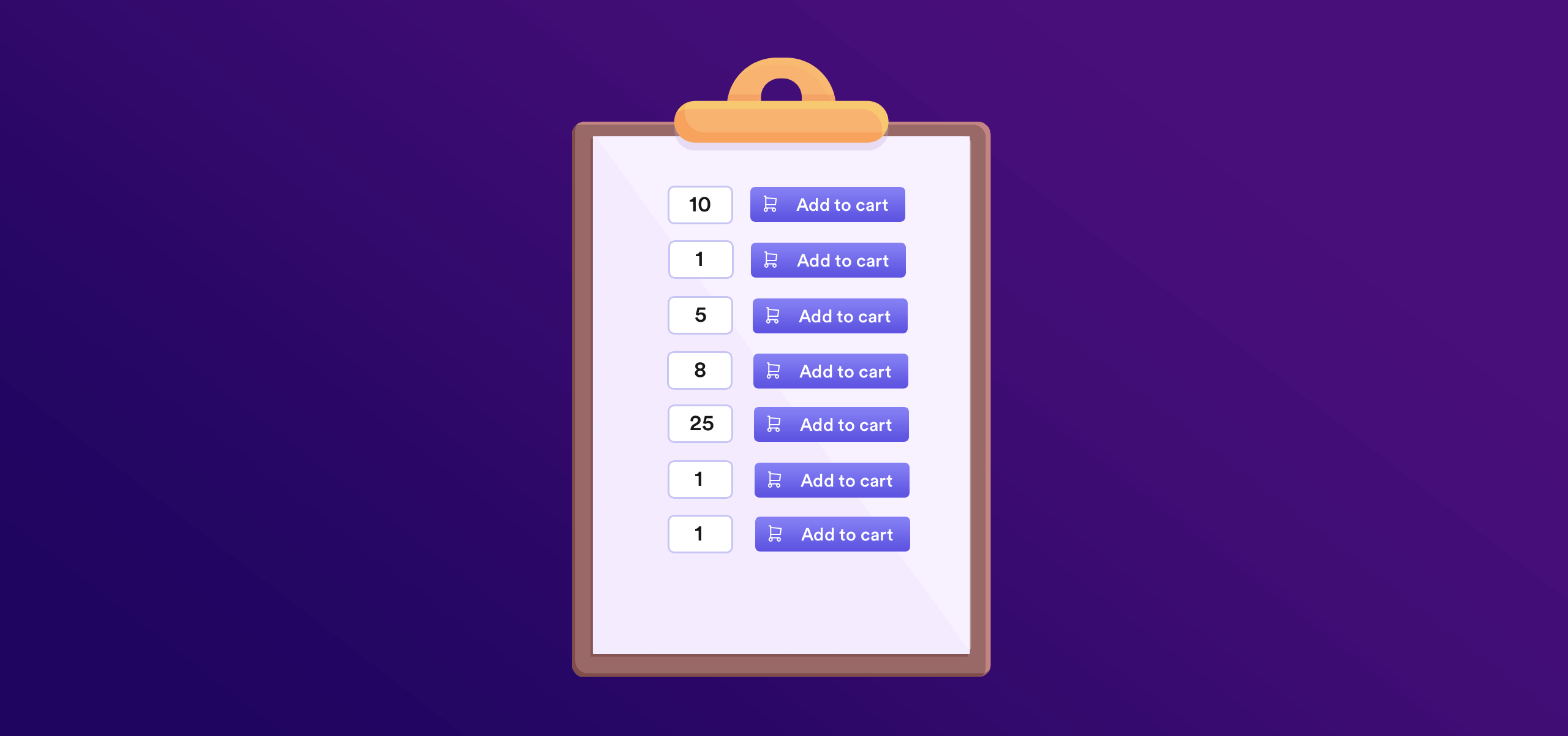 Illustration of a product quick order form in WooCommerce