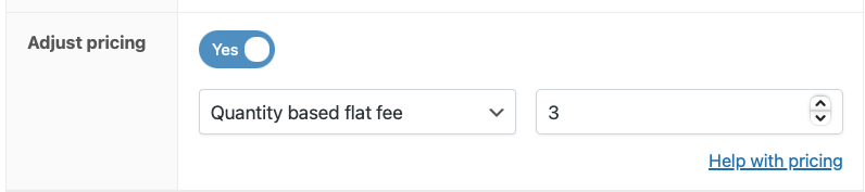 Pricing settings in the APF backend