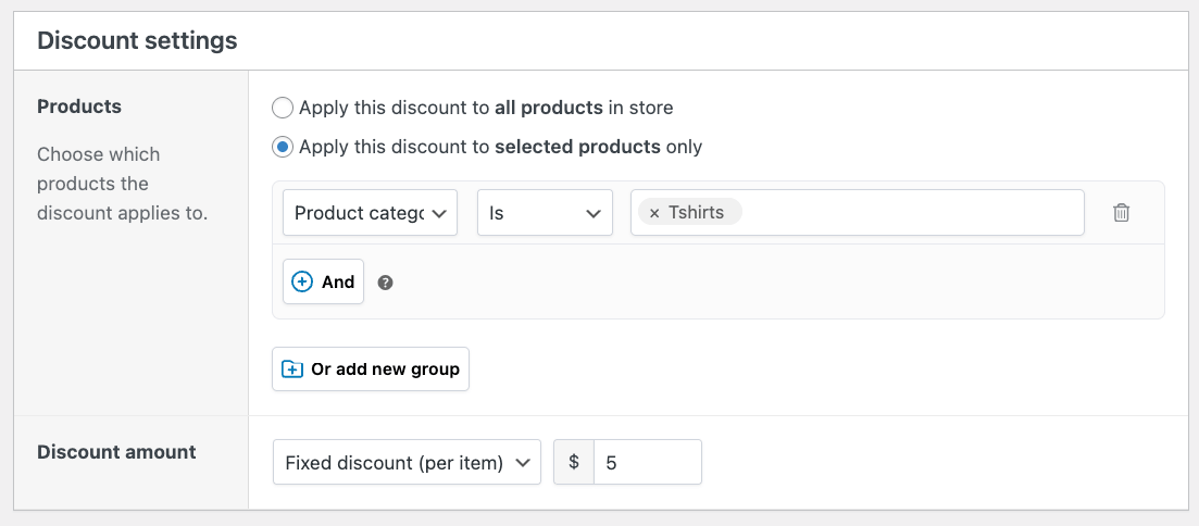Creating a flat fixed discount per item