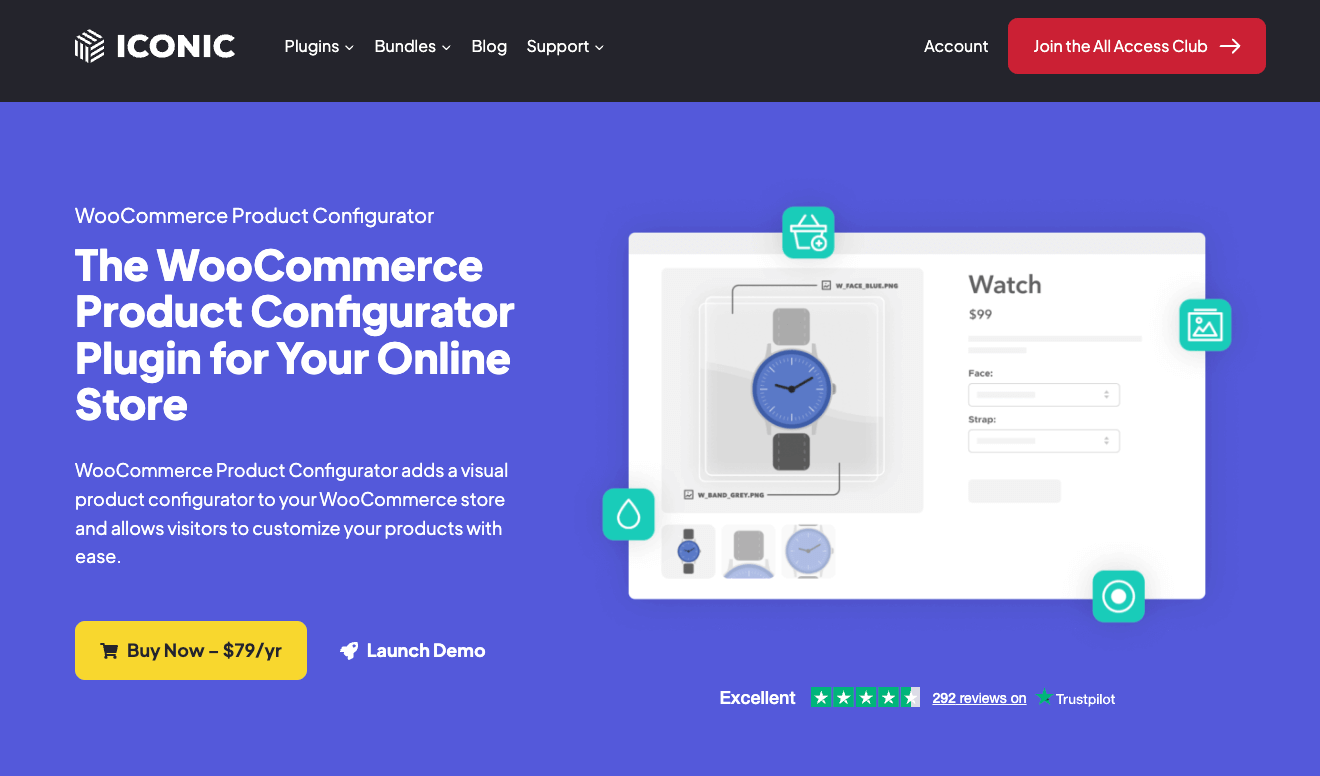 Product Configurator for WooCommerce (by IconicWP) plugin homepage
