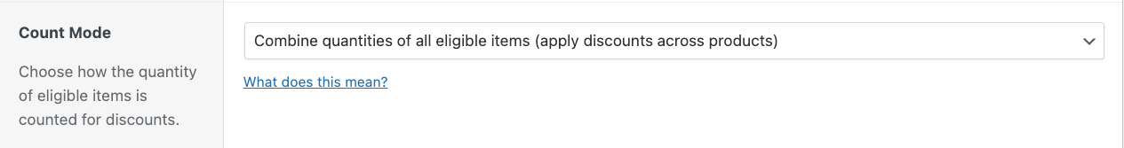 Choosing the count mode for the discount 