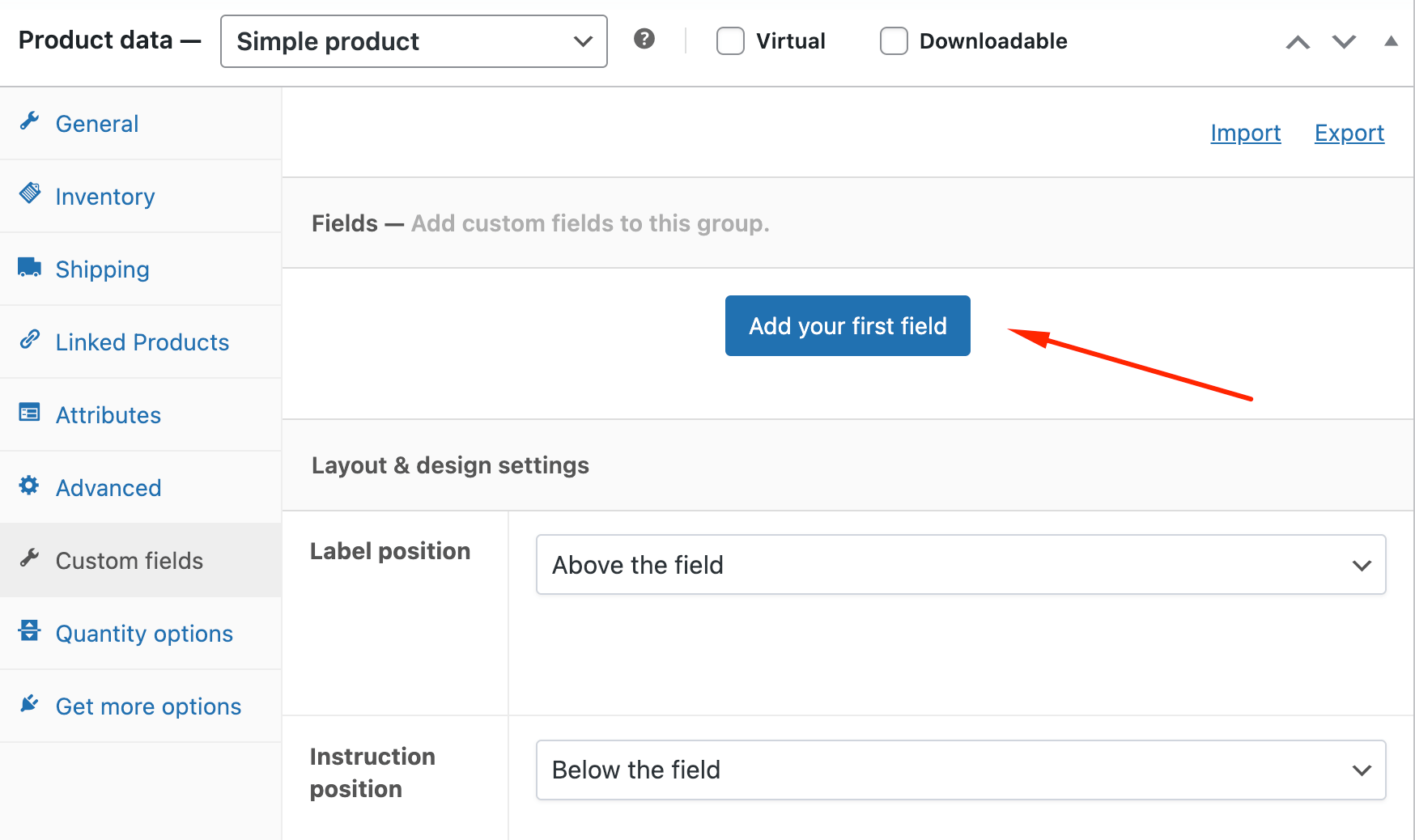 Adding your first custom product field