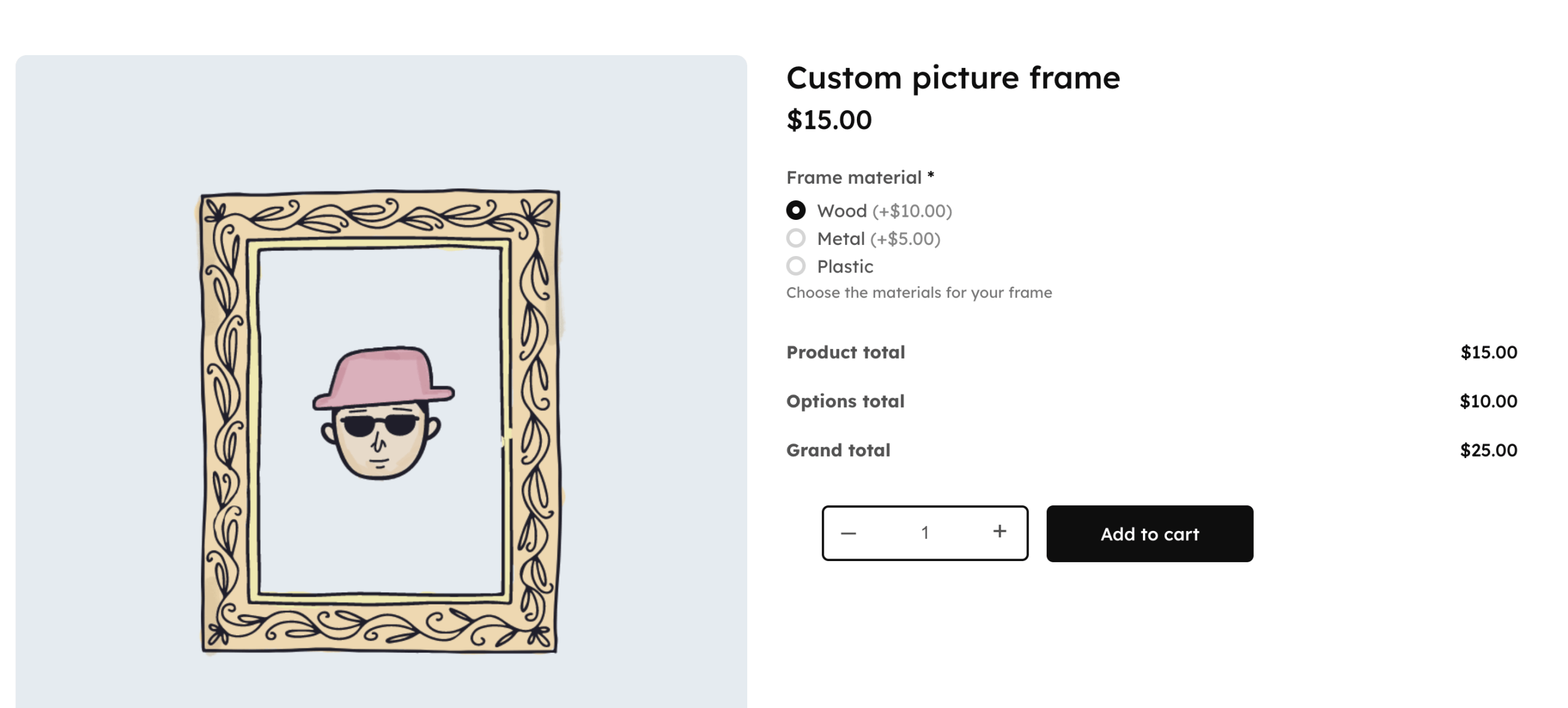 Radio buttons on the front end