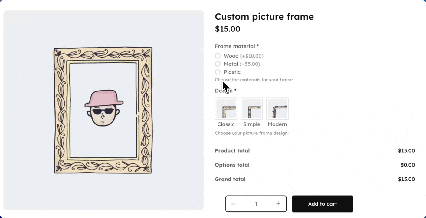 Showing how the conditional rules work on the front end