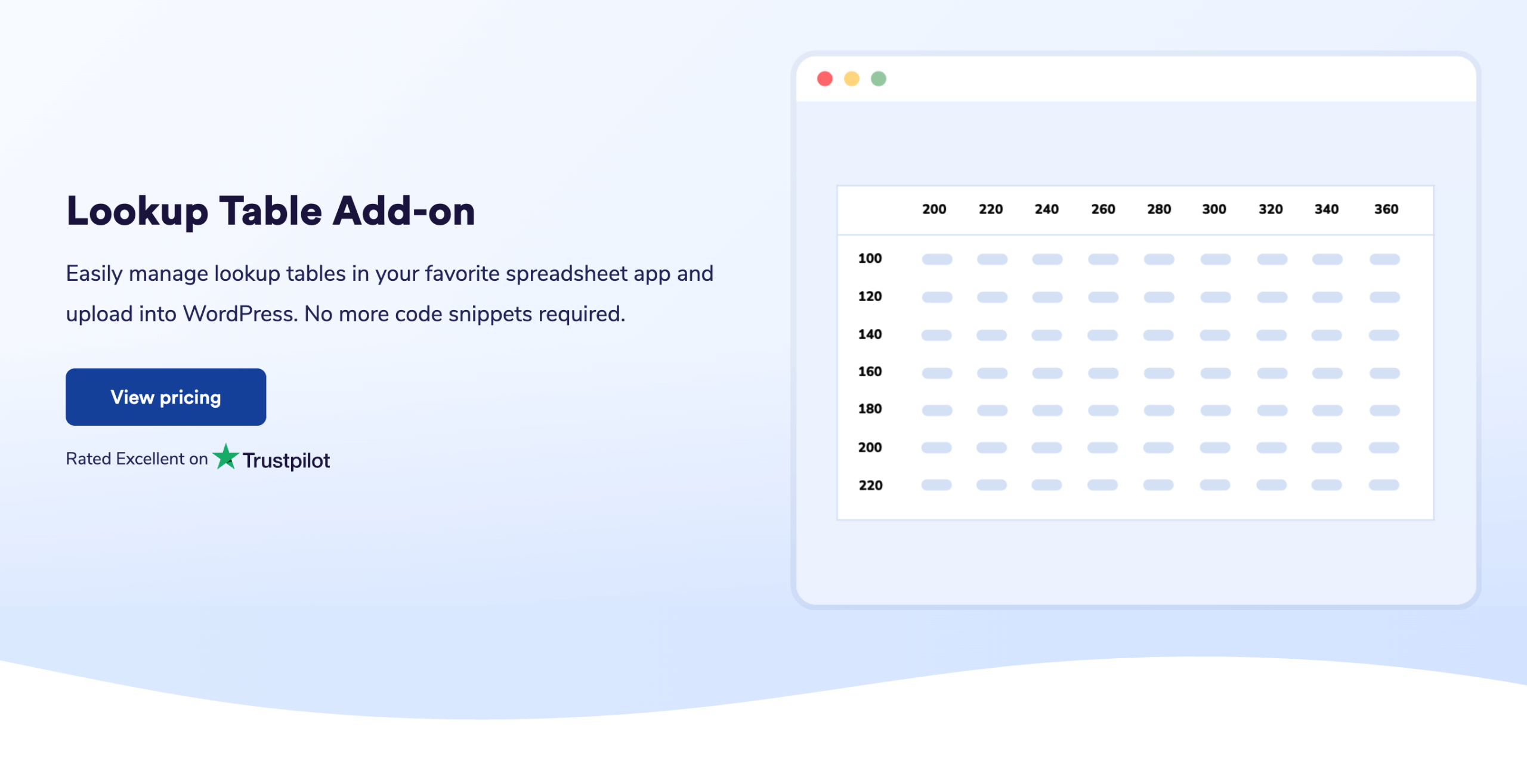 Lookup Table Add-on homepage