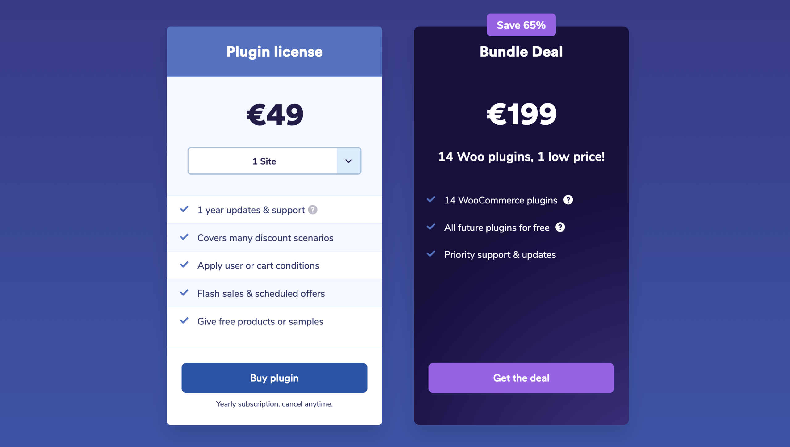 Showing the All Access Pass in the pricing table on plugin pages