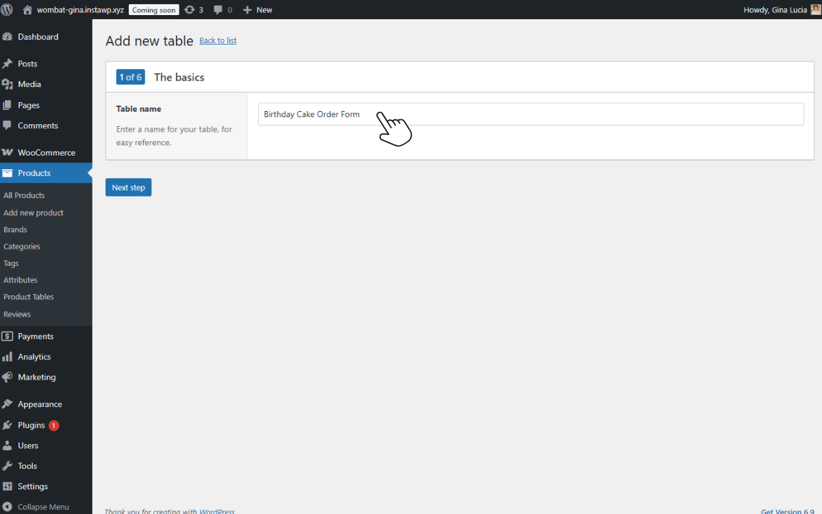 birthday cake order form create