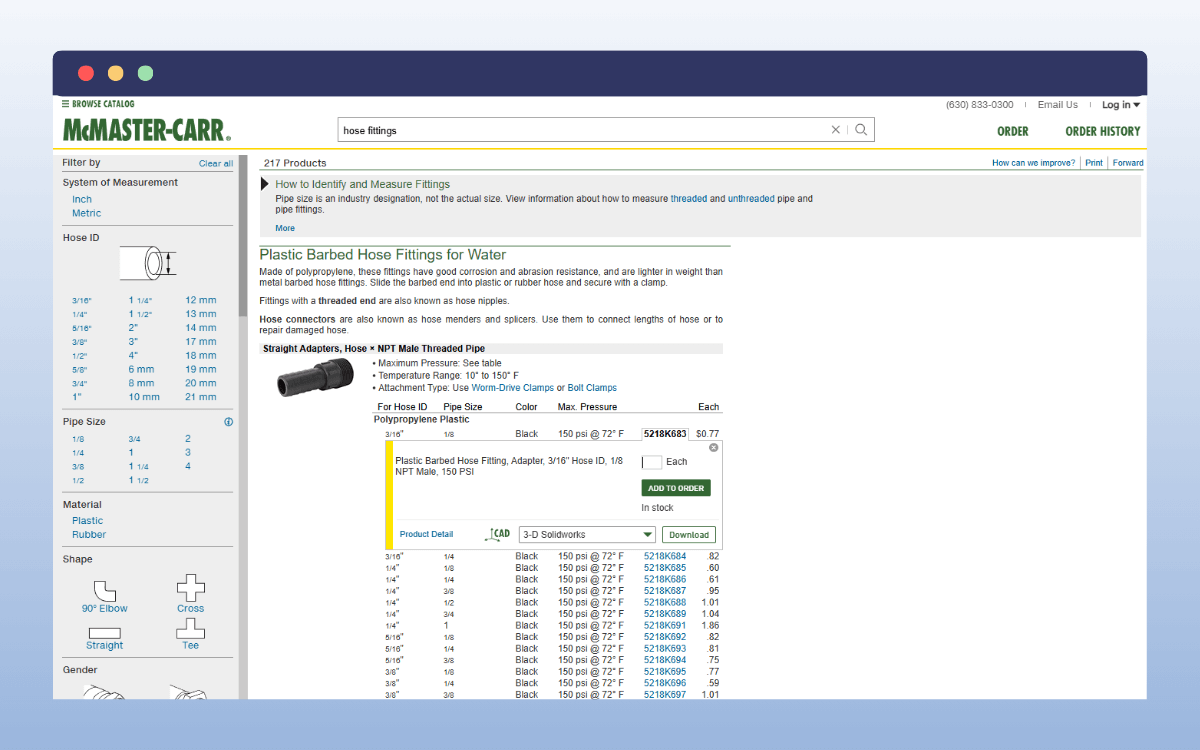McMaster Carr wholesale order form