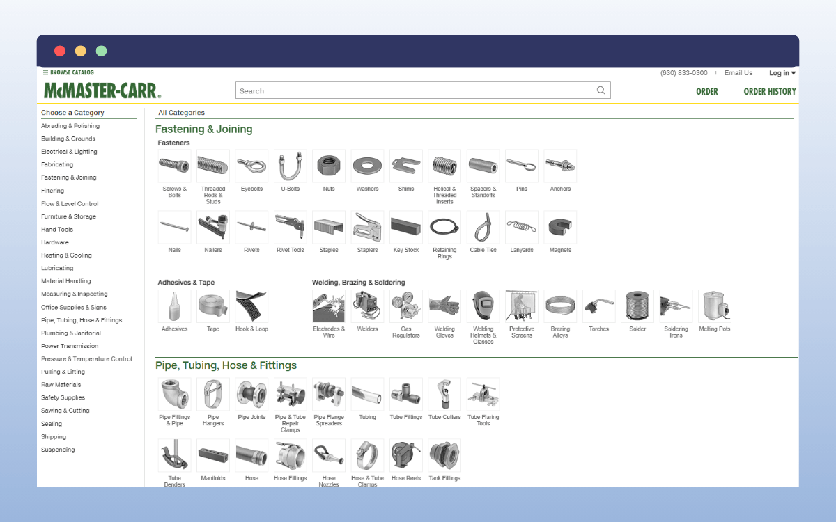 McMaster Carr product page