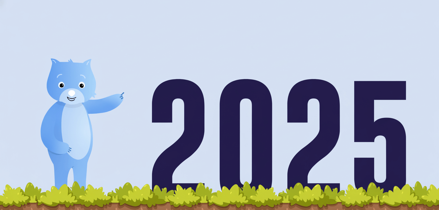 Wombat Plugins 2025 "year in review" illustration