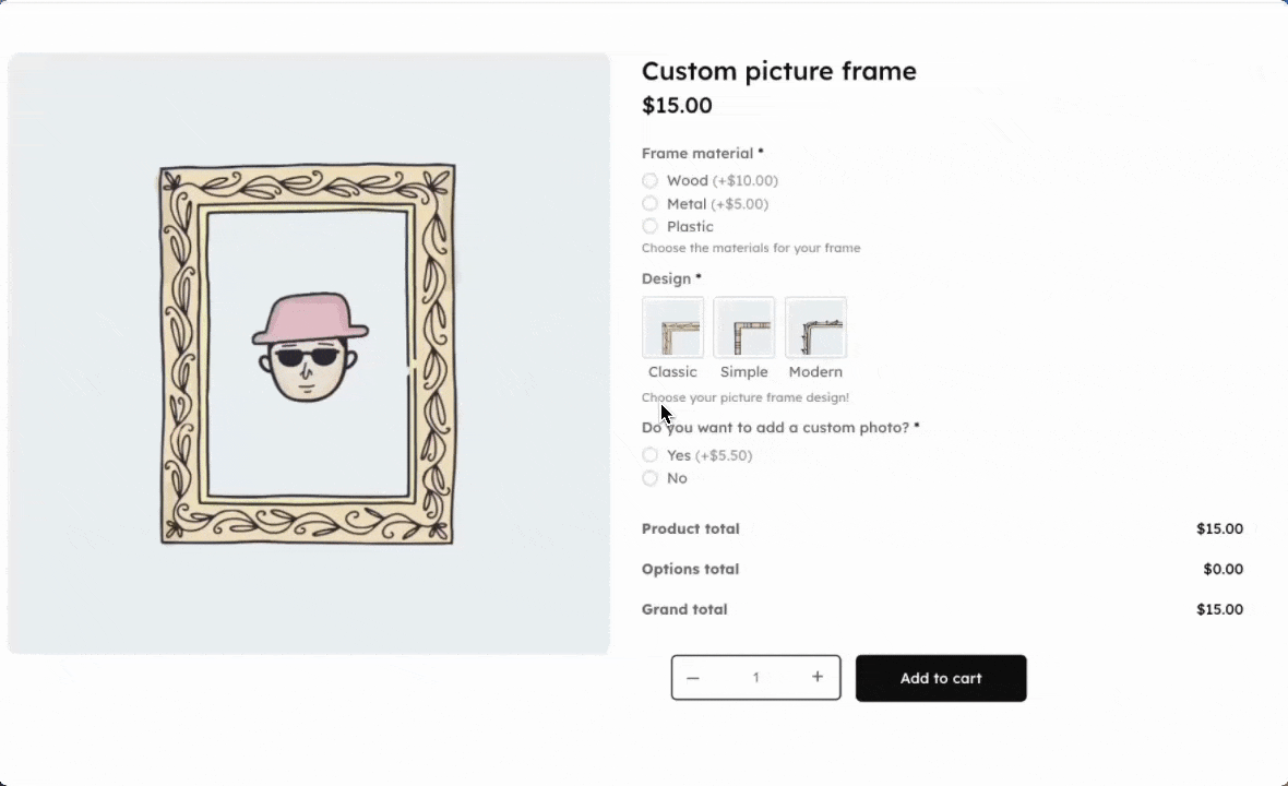 Example animation of conditional logic with Advanced Product Fields 