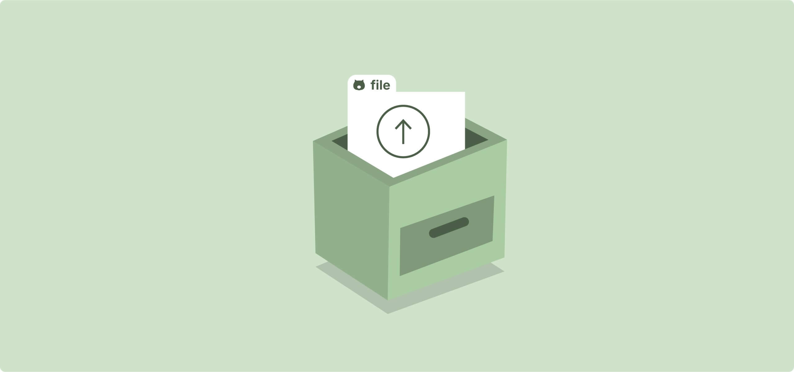 Illustration of a file upload