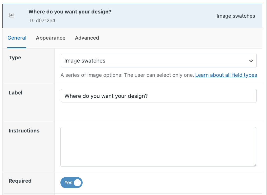 Add an image swatch field