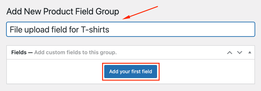 Add title and first product field