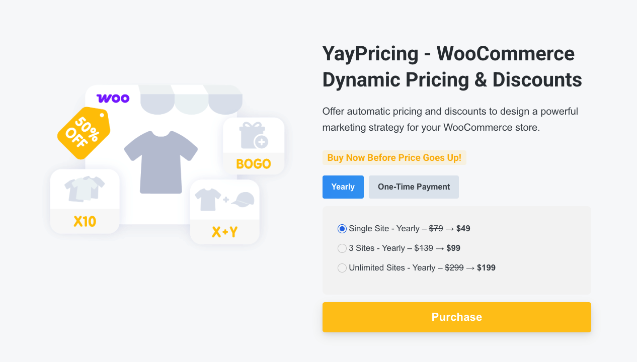 Yay Pricing discounts plugin page