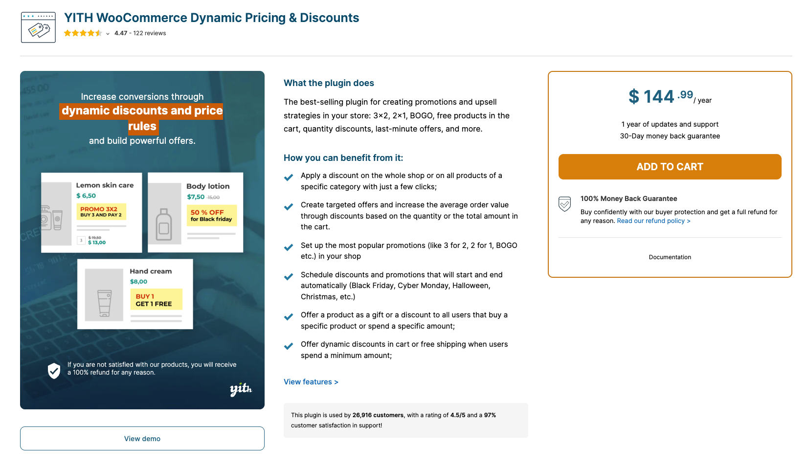 YITH WooCommerce Dynamic Pricing and Discounts product page