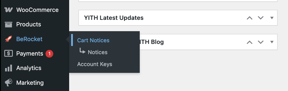 BeRocket Cart Notices path in WooCommerce