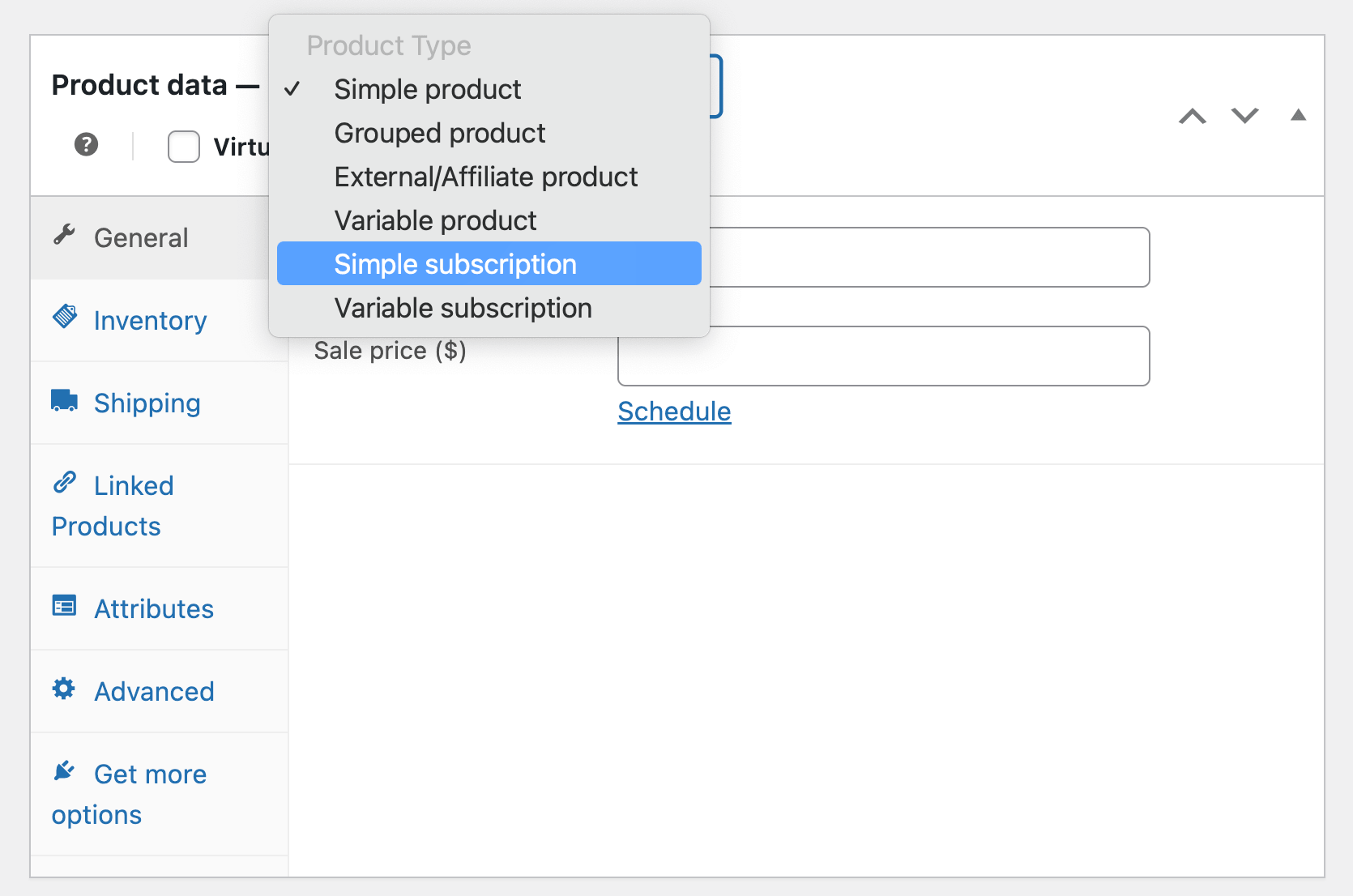 Choosing a simple subscription option