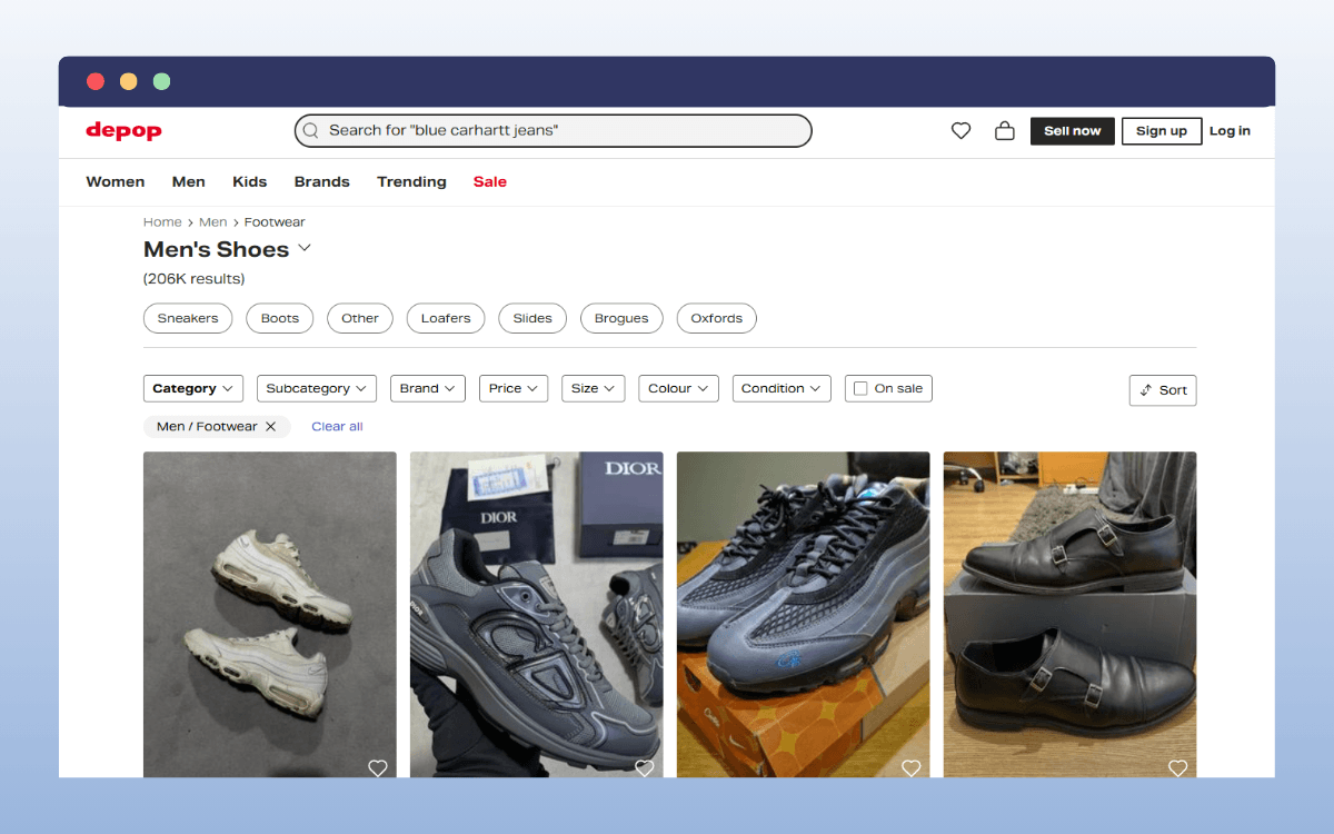 sell shoes online marketplace