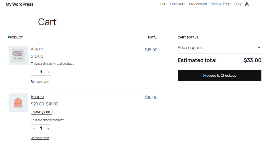 Cart message for first item gone when more items are added