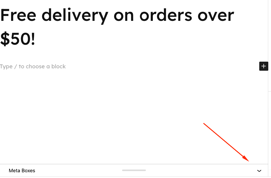 Meta Boxes menu arrow