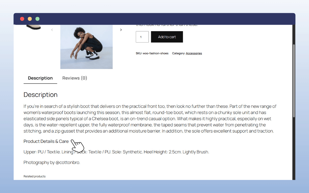 product extra information