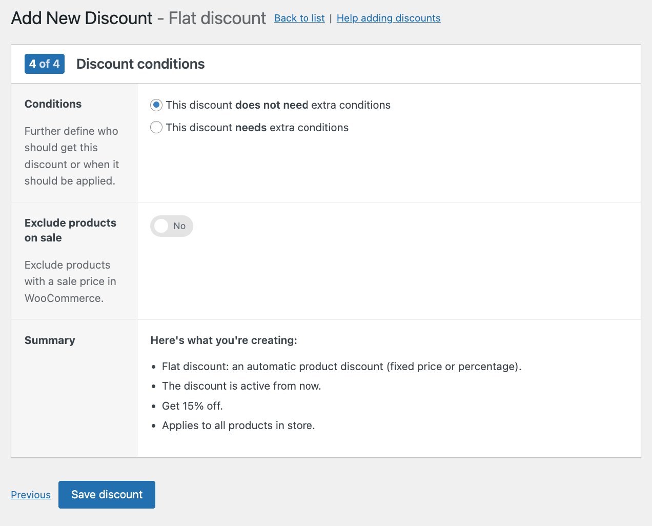 Save storewide discount