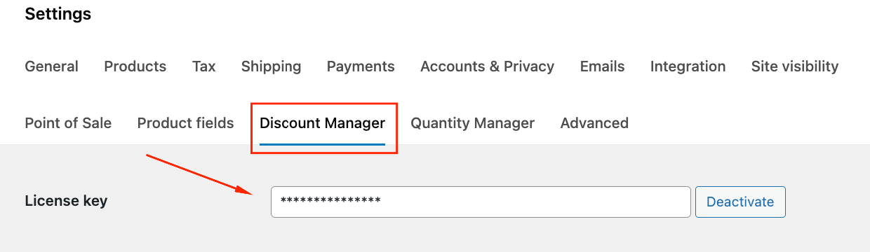 Add plugin license key in settings