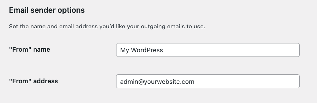 Email sender options