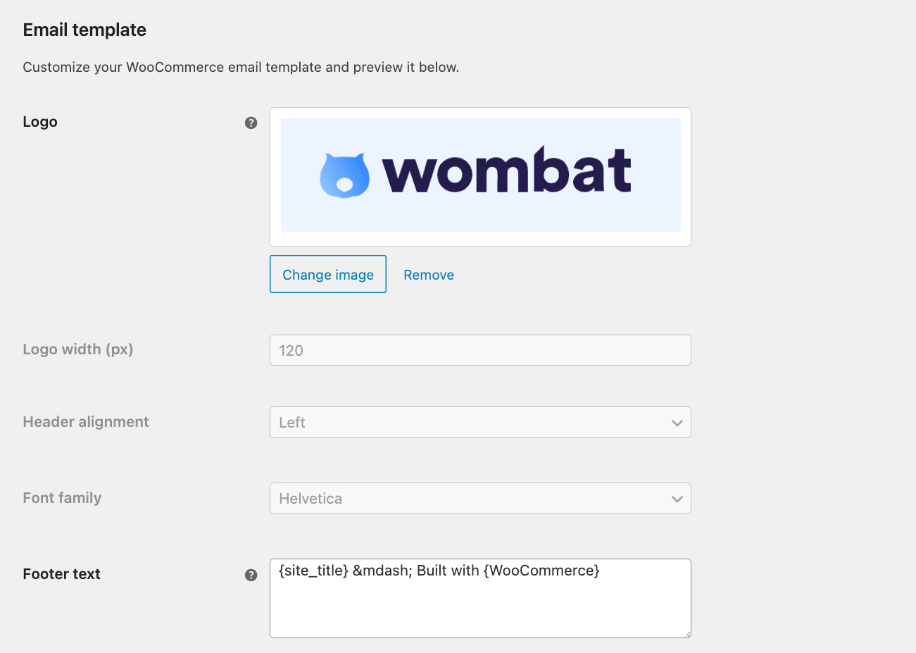 Email template in WooCommerce